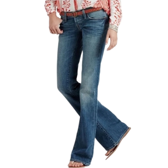 Lucky Brand Denim - LUCKY BRAND Vintage 90's Lil' Maggie Low Rise Flare Button Fly Denim Jeans Sz 25